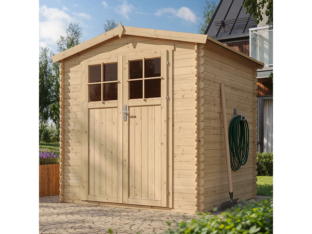 Abri de jardin en bois avec sol traité porte verrouillable de haute qualité -  3.53 m2 - M343F+M343G