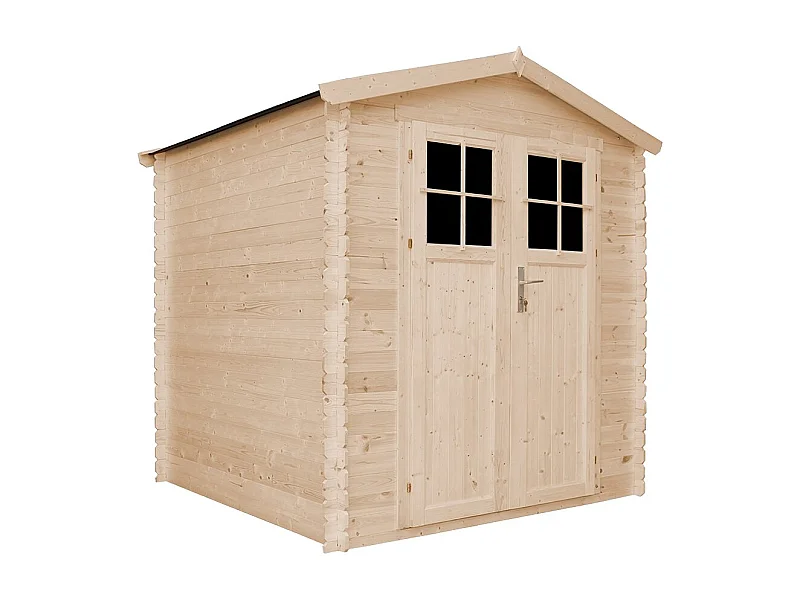 Abri de jardin en bois AVEC SOL TRAITÉ porte verrouillable de haute qualité -  3.53 m2 - TIMBELA M343F+M343G