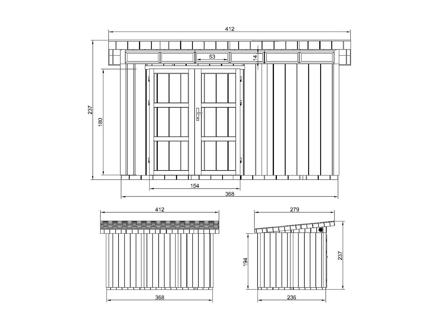 Abri de Jardin Qualité Premium 9m² / L412xL279xH237 cm - Timbela M904A-HARVEST HONEY