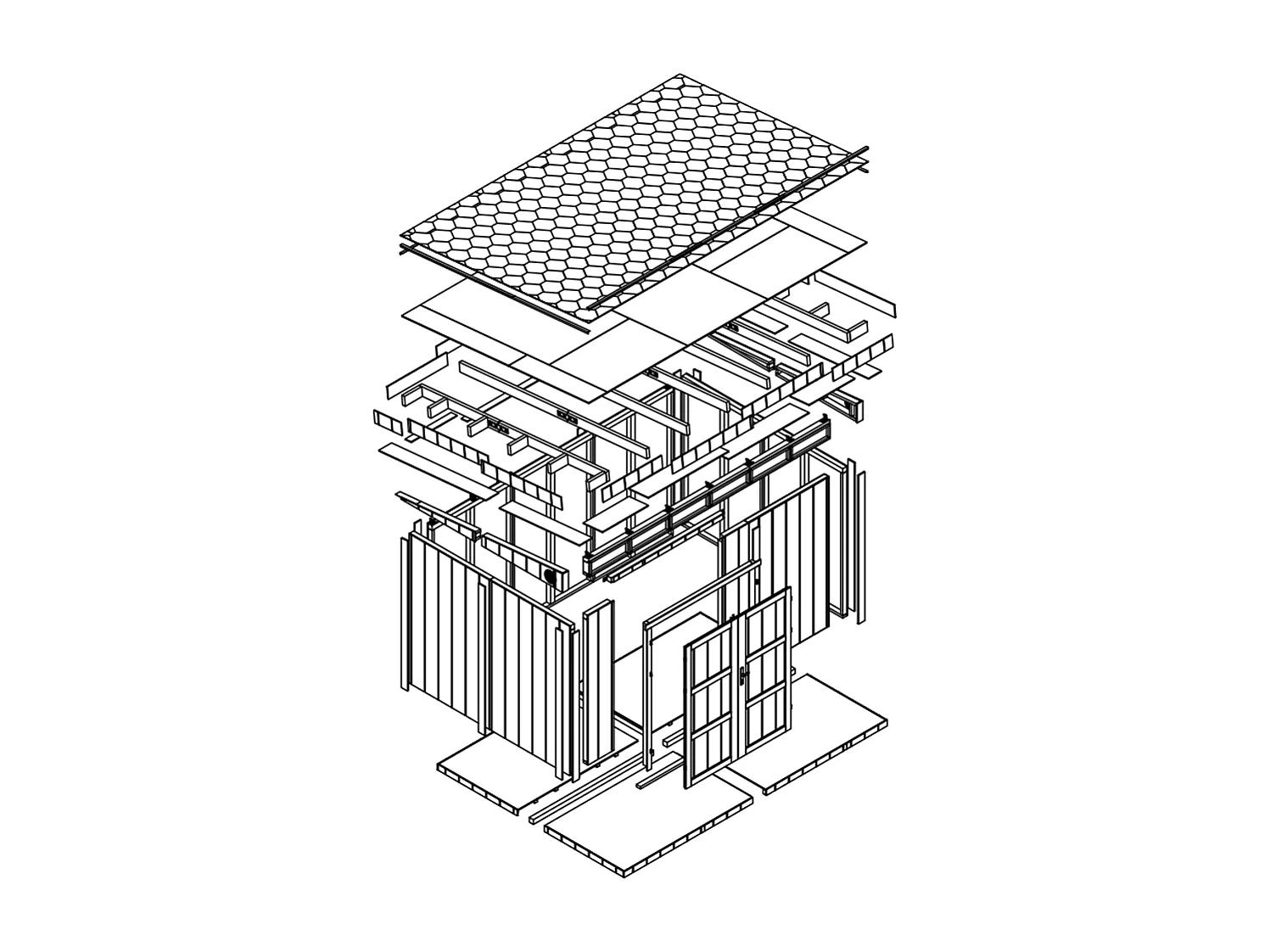 Gartenhaus premium qualität mit boden und bitumenfliesen - 8.7m² / B412xL279xH239 cm - M904A-HARVEST HONEY