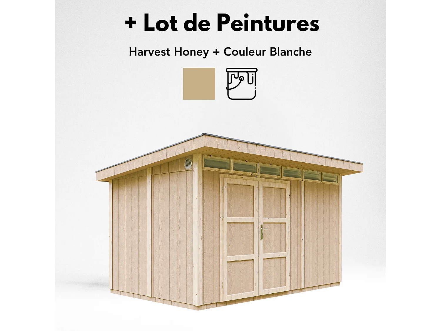 Gartenhaus premium qualität mit boden und bitumenfliesen - 8.7m² / B412xL279xH239 cm - M904A-HARVEST HONEY