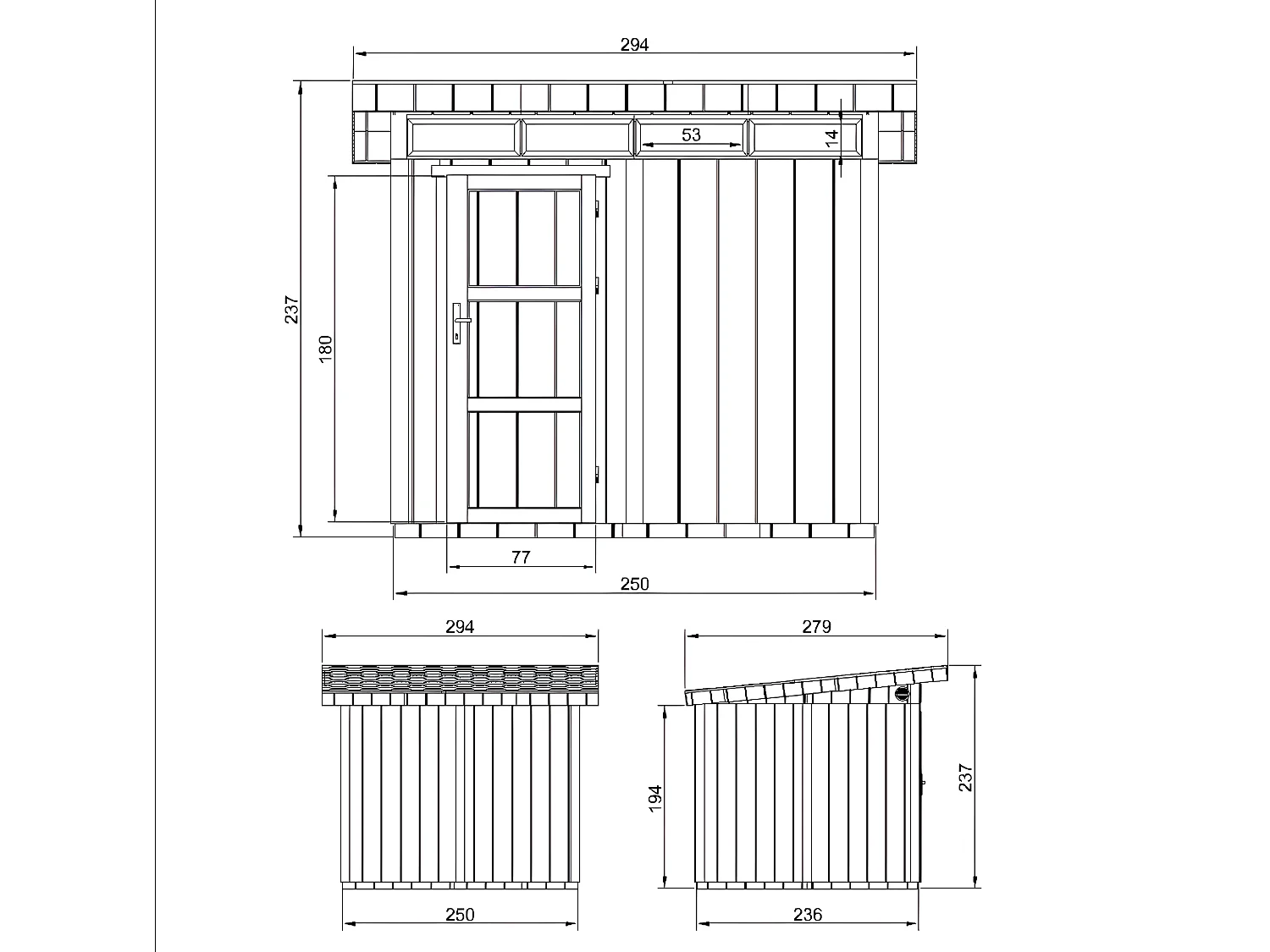 Abri de Jardin Qualité Premium 6m² /L294xL279xH237 cm - Timbela M903-TUNDRA GREY