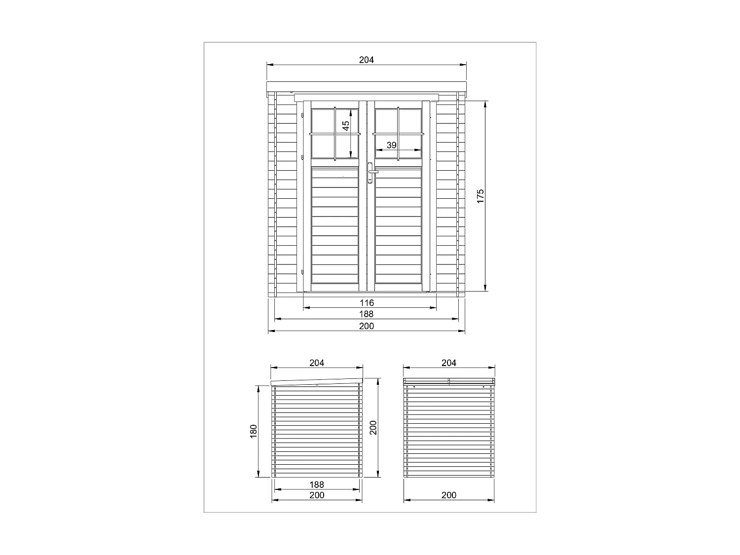 Casa de almacenamiento jardín 3.53 m2 - Puerta con cerradura de alta calidad TIMBELA M309F