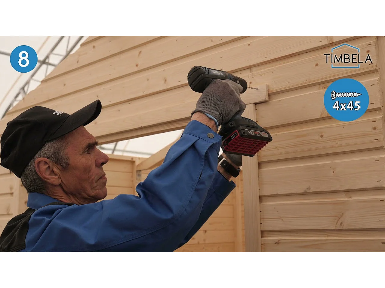 Abri de jardin en bois - H228x222x233 cm/4,2 m² - M351