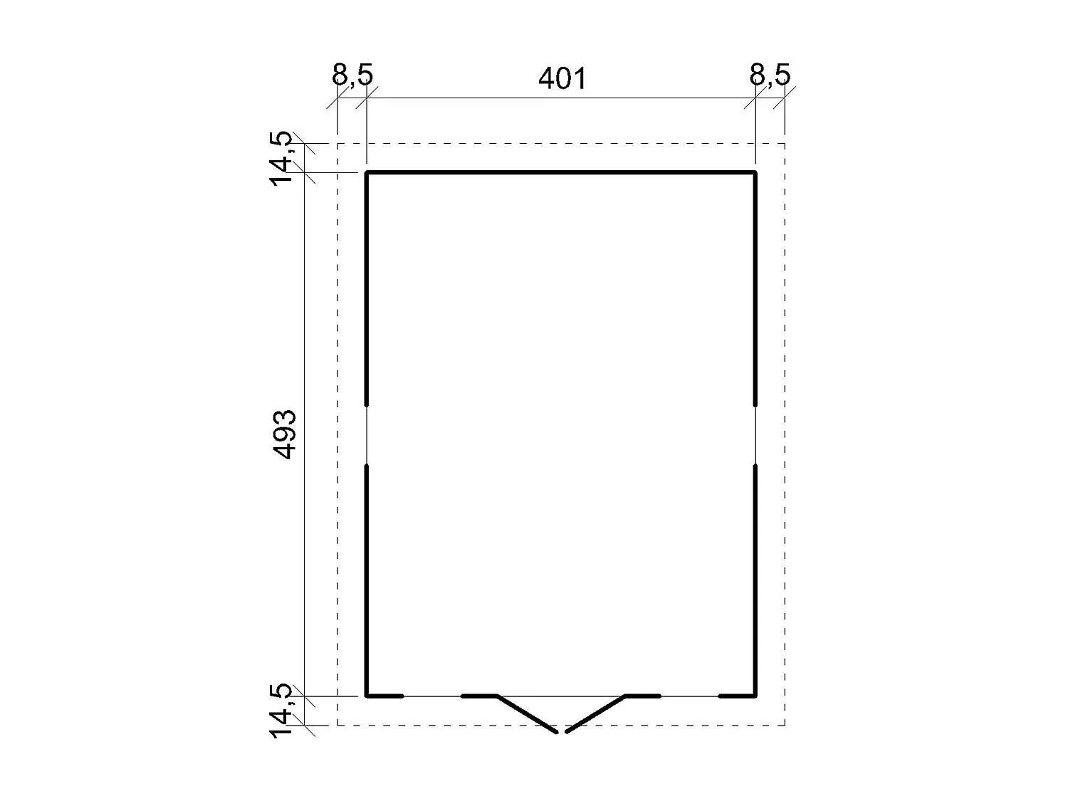 Abri de jardin en bois - H246x418x522 cm/20 m² - M333