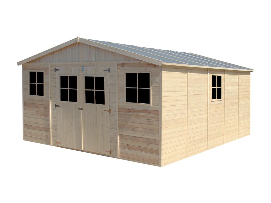 Timbela M333 - Houten tuinschuurtje 20 m2 - 418 x 522 x H246 cm - Tuinschuurtje zonder vloer