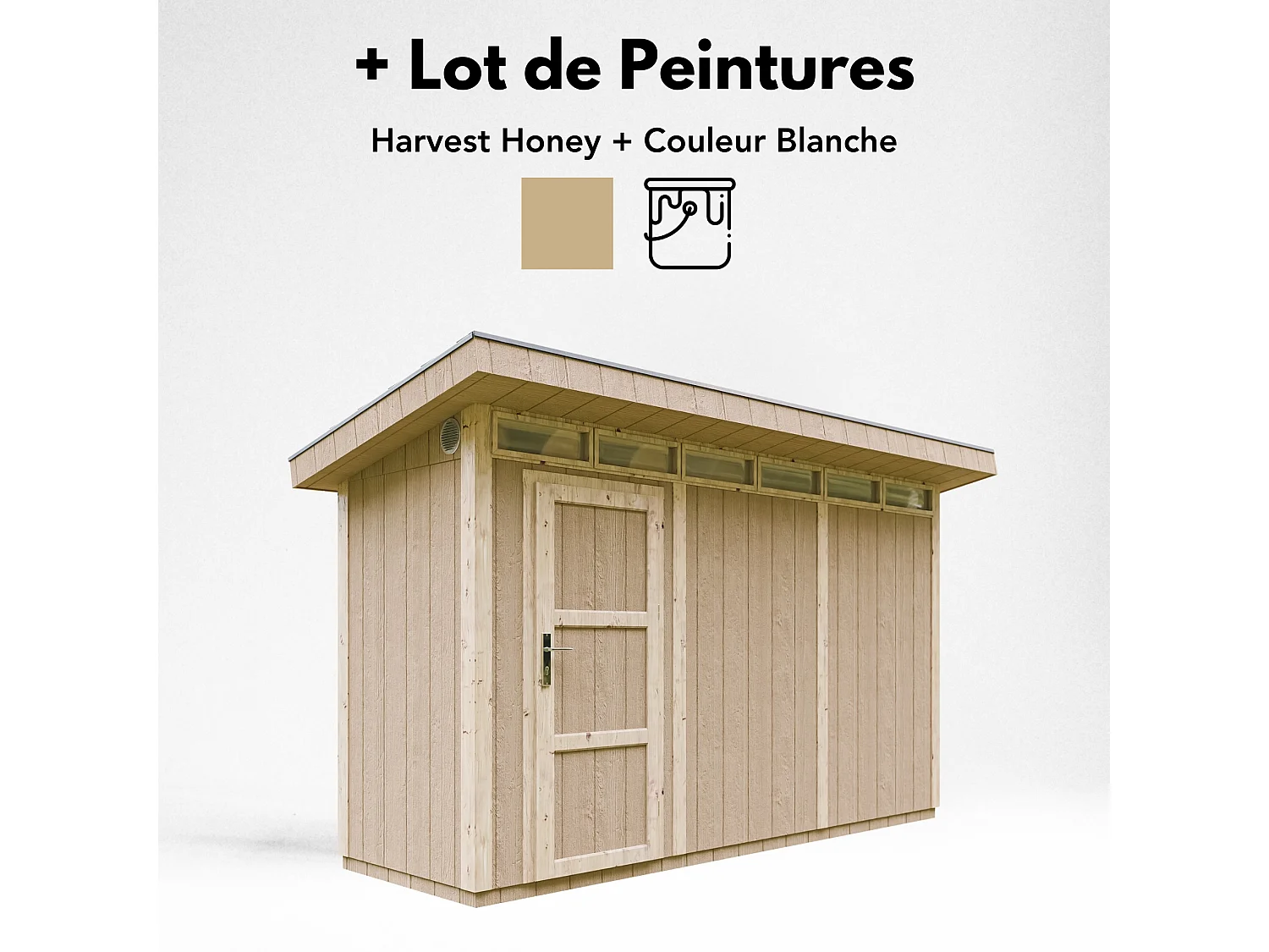 Tuinhuis op houtbasis - LP SmartSide - 4m² / L161xL412xH239 cm - M902-HARVEST HONEY