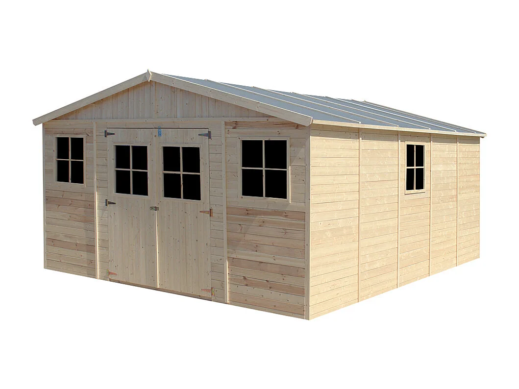 Timbela M333+M333G - Houten tuinschuurtje 20 m2 - 418 x 522 cm - met geimpregneerde vloer