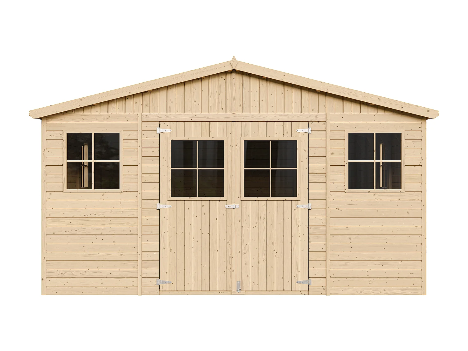 Abri de jardin en bois avec les planchers imprégné - H246x418x522 cm/20 m²- M333 +M333G