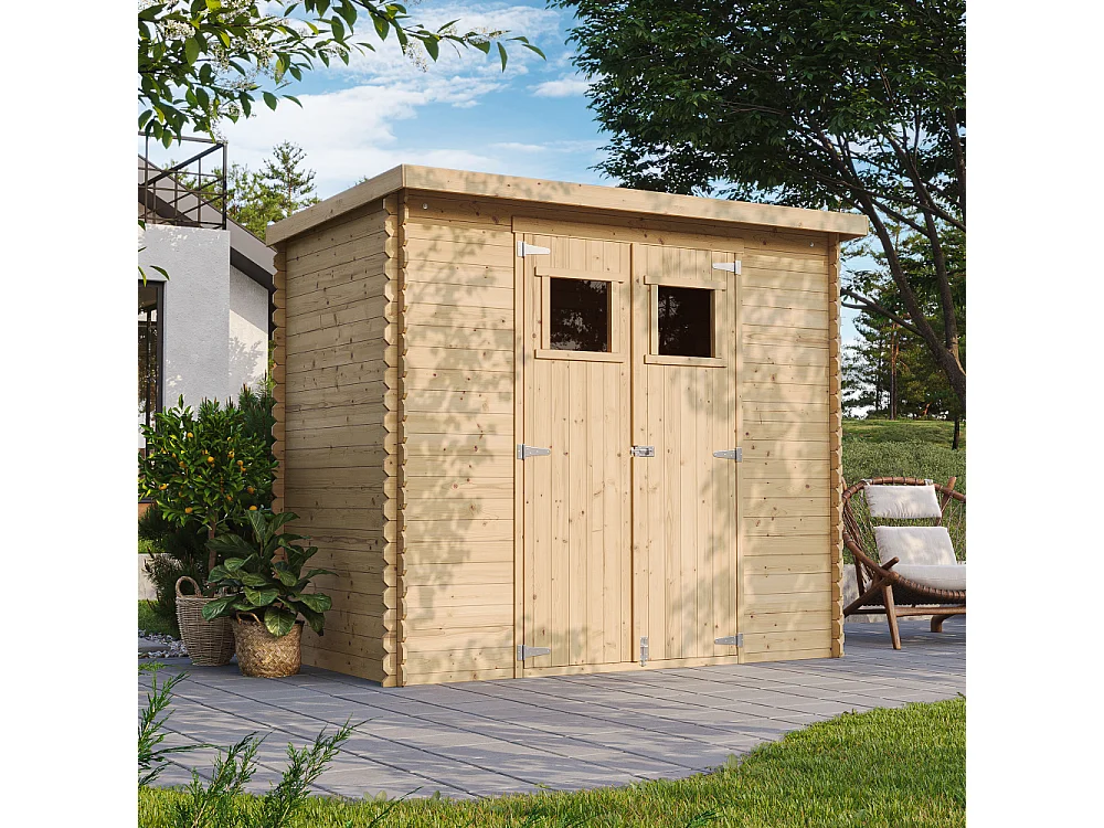 TIMBELA M310+M310G - Houten tuinschuurtje 2.63 m2 - Buitentuinhuis met geïmpregneerde vloer