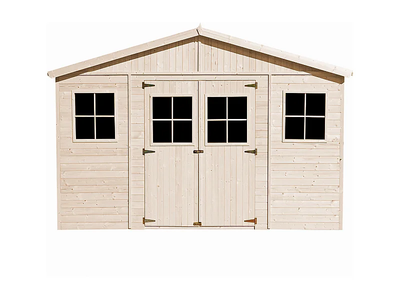 Holz Gartenschuppen MIT IMPRÄGNIERTEM BODEN - H246 x 418 x 320 cm/ 12 m² - TIMBELA M331+331G