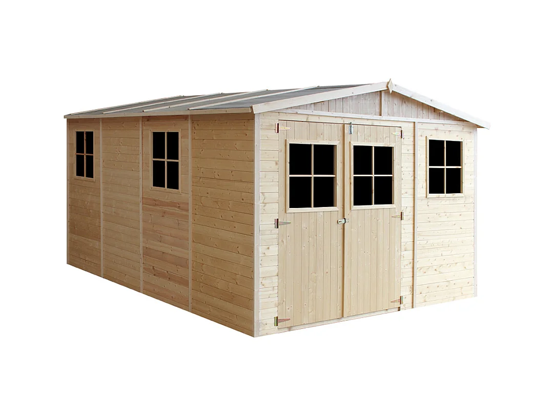 Timbela M336+M336G - Houten tuinschuurtje 11 m2 - 324 x 416 x H232 cm - met geimpregneerde vloer