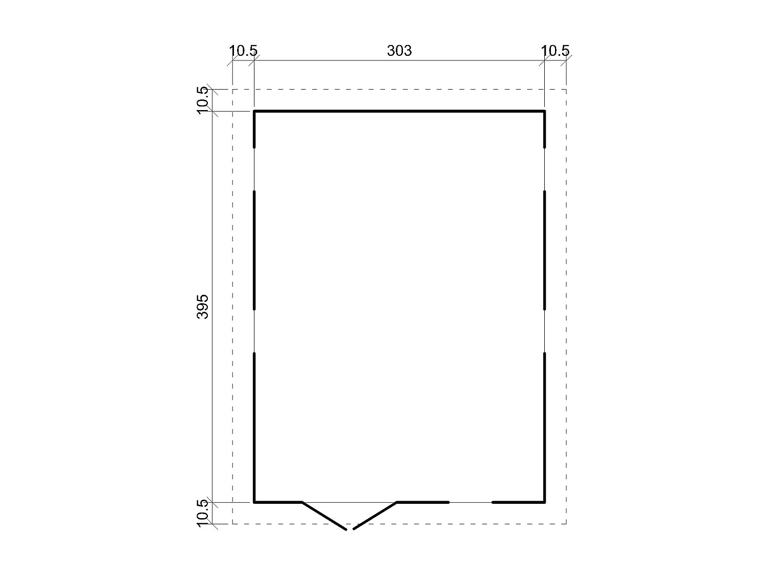 Abri de jardin en bois avec les planchers imprégné - H226x324x416 cm/12 m² - M336+M336G