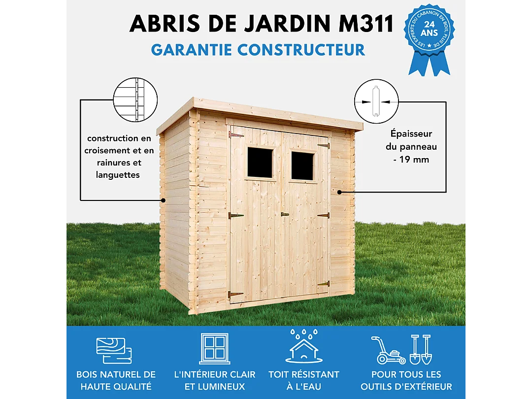 Casetta da giardino - L204xL142xA200 cm / 2.22m² - M311