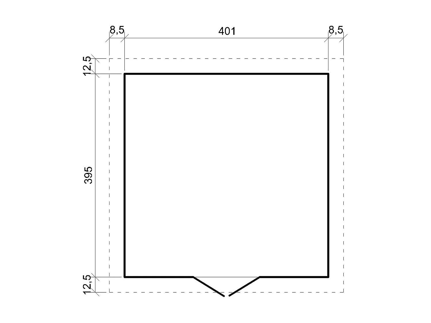 Holz gartenschuppen mit imprägniertem boden - H246x418x420 cm / 16 m² - M330+330G