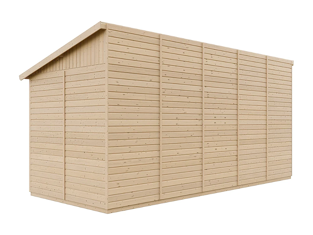 Abri de jardin en bois (avec paroi latérale) - 10 m2 - M341A