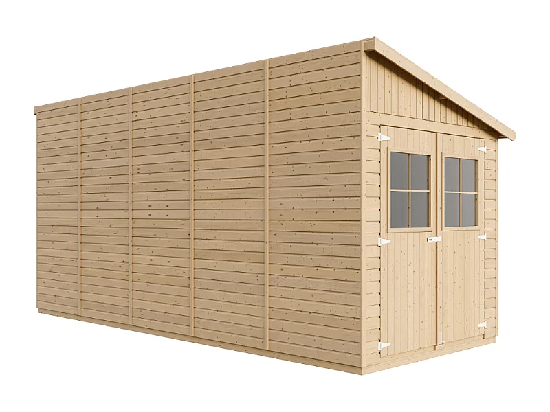 Abri de jardin en bois (avec paroi latérale) - 10 m2 - M341A