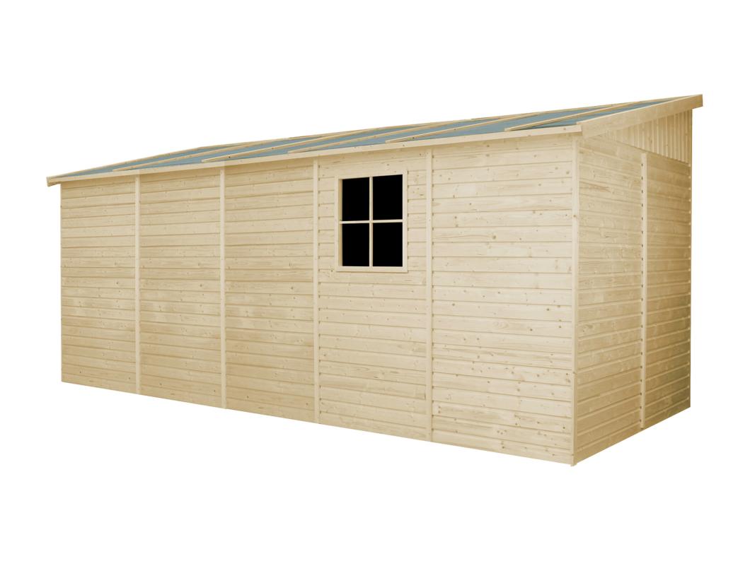 Casa da giardino in legno (con parete laterale) - 10,1 m² - TIMBELA M341A