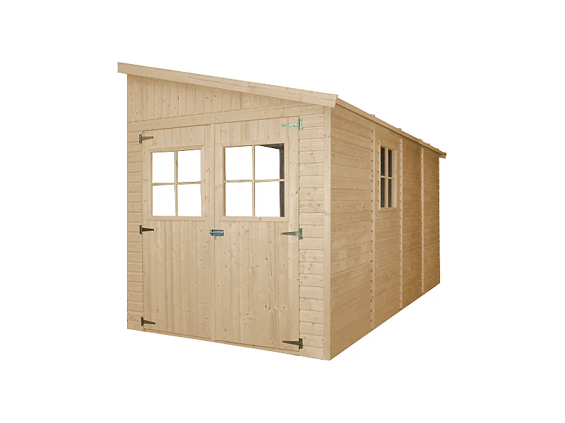 Holz Gartenschuppen (ohne Seitenwand) - H244x211x416 cm/8 m2 -TIMBELA M340