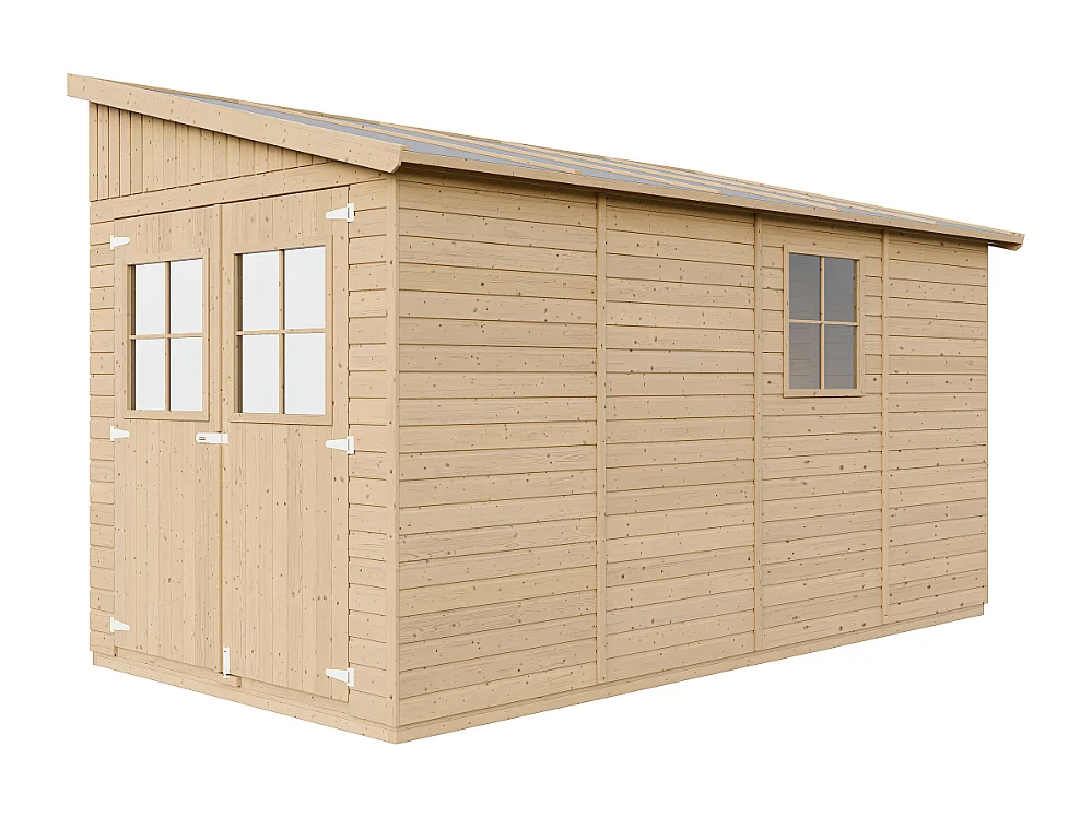 Casa da giardino in legno (senza parete laterale) - 8 m² - M340