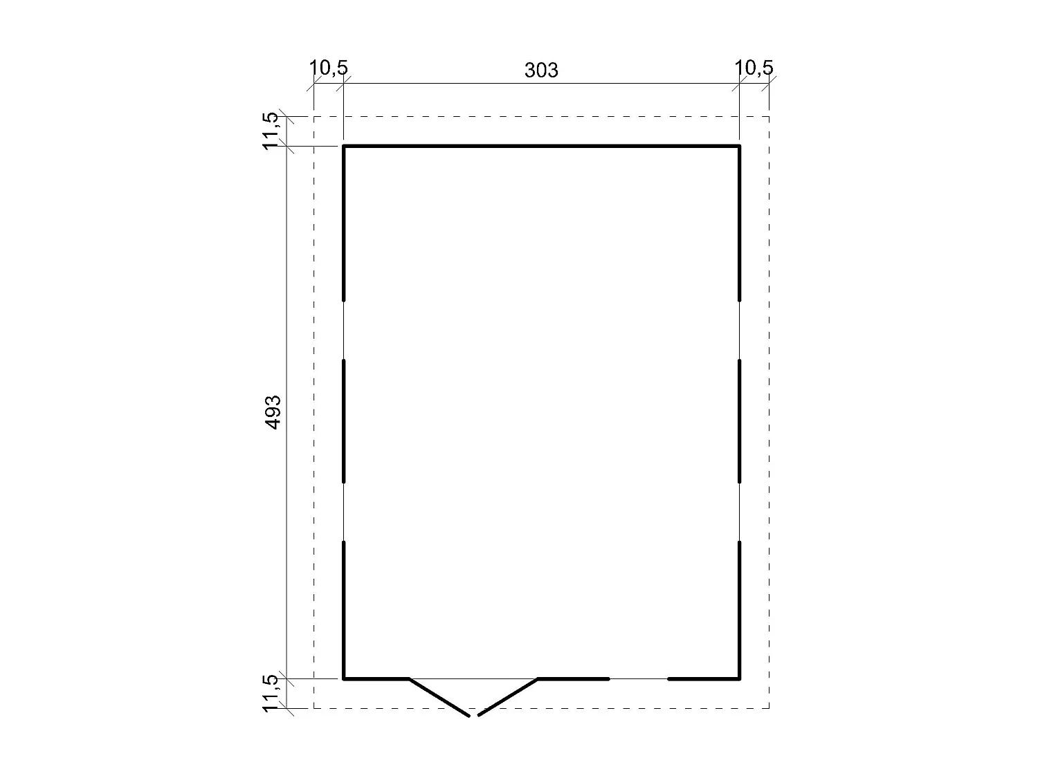 Drewniany domek z podłogą - 303 x 493 cm – 15 m2 - M337+M337G