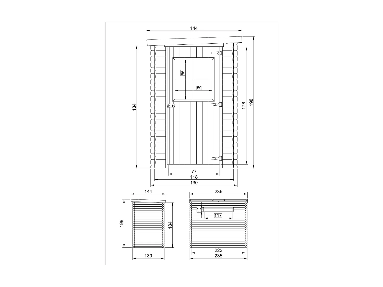 Schowek narzędziowy drewniany, Szopa ogrodowa -3m² - M306+M306G