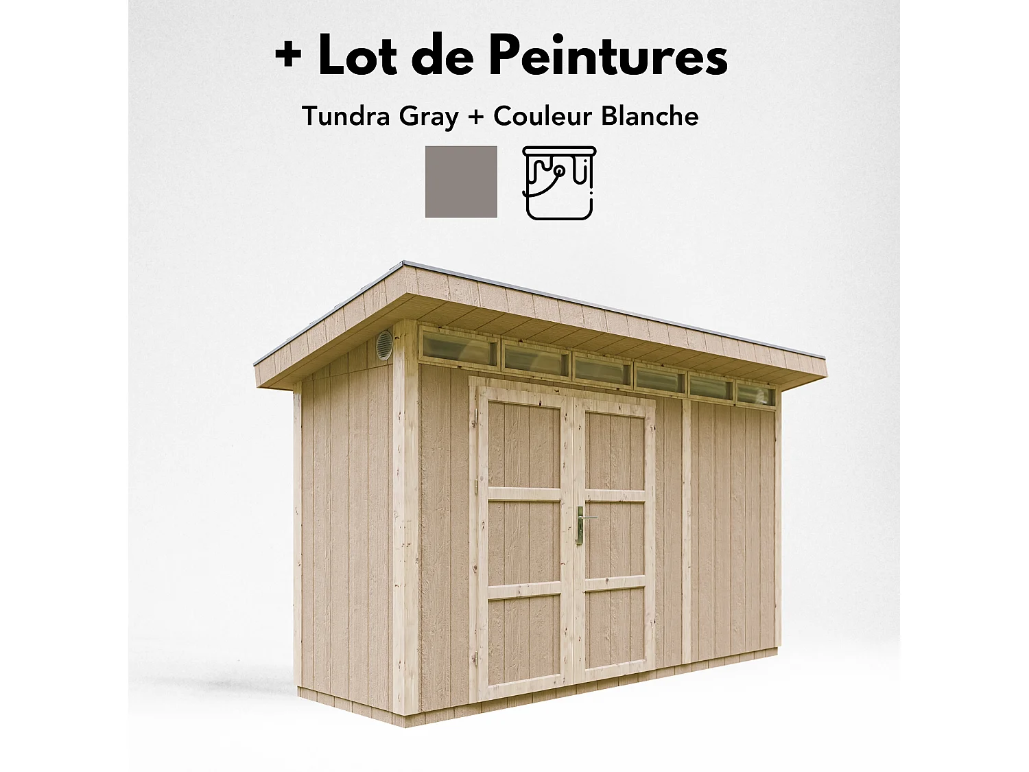 Abri de jardin qualité premium - 4m² /L161xL412xH239 cm - M902A-TUNDRA GREY