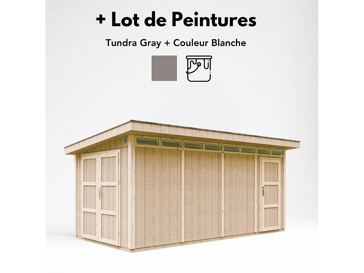 Abri de jardin qualité premium - 8.52+2.95 m² - cabane de jardin exterieur cabane de jardin exterieur - garage moto exterieur - M905C - TUNDRA GREY
