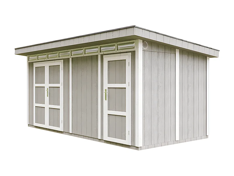 Abri de Jardin Qualité Premium 8.52+2.95 m² - Cabane de Jardin Exterieur Cabane de Jardin Exterieur - Garage Moto Exterieur Timbela M905C - TUNDRA GREY