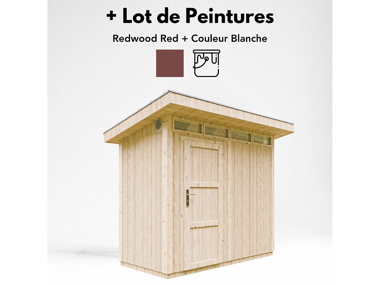 Gartenhaus premium qualität mit boden und bitumenfliesen - 3m² / B161xL294xH239 cm - M901-REDWOOD RED