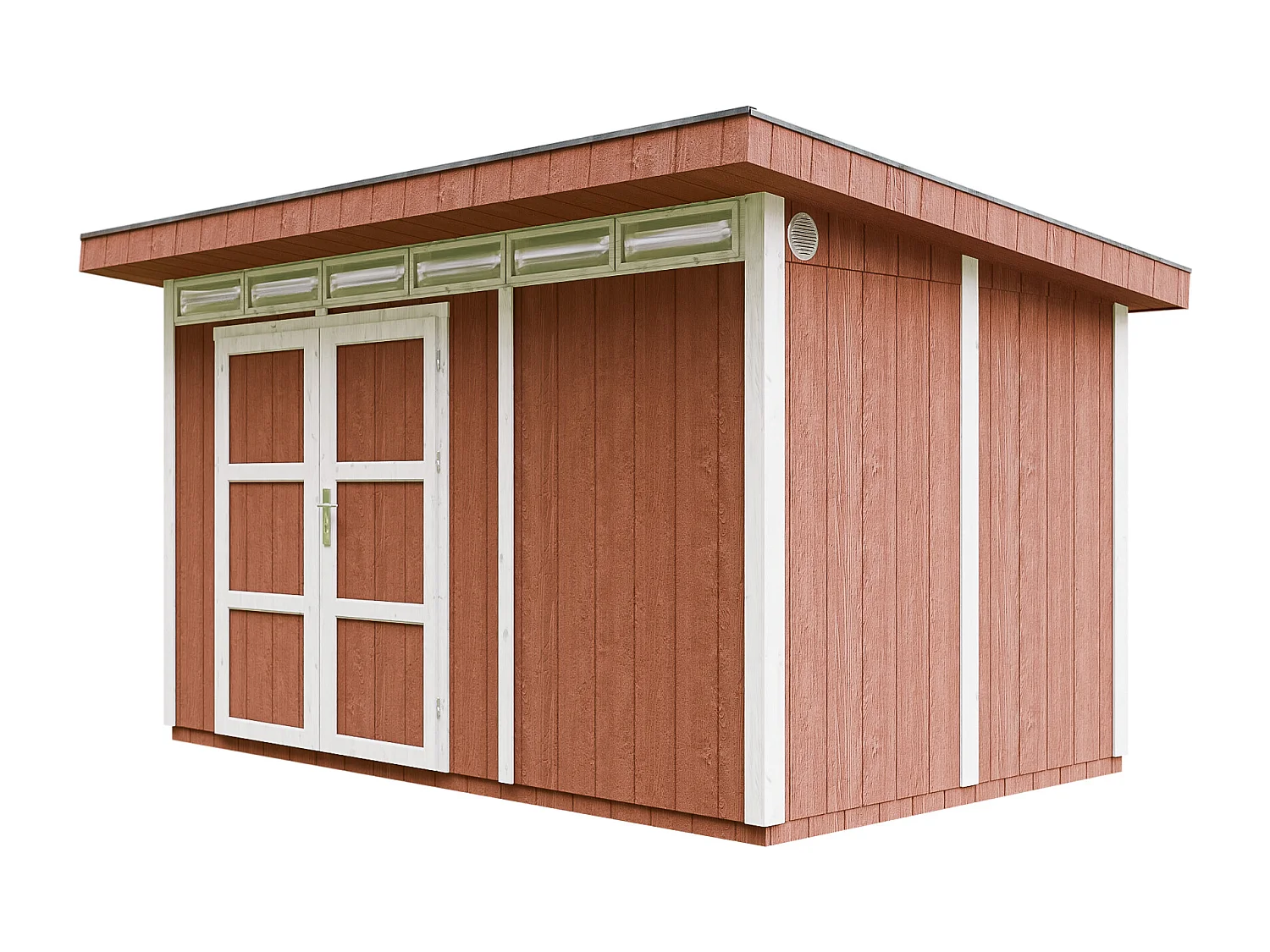 Timbela - Tuinhuis op houtbasis - M904A-REDWOOD RED - LP SmartSide 8,7m2 /412x279xH237 cm