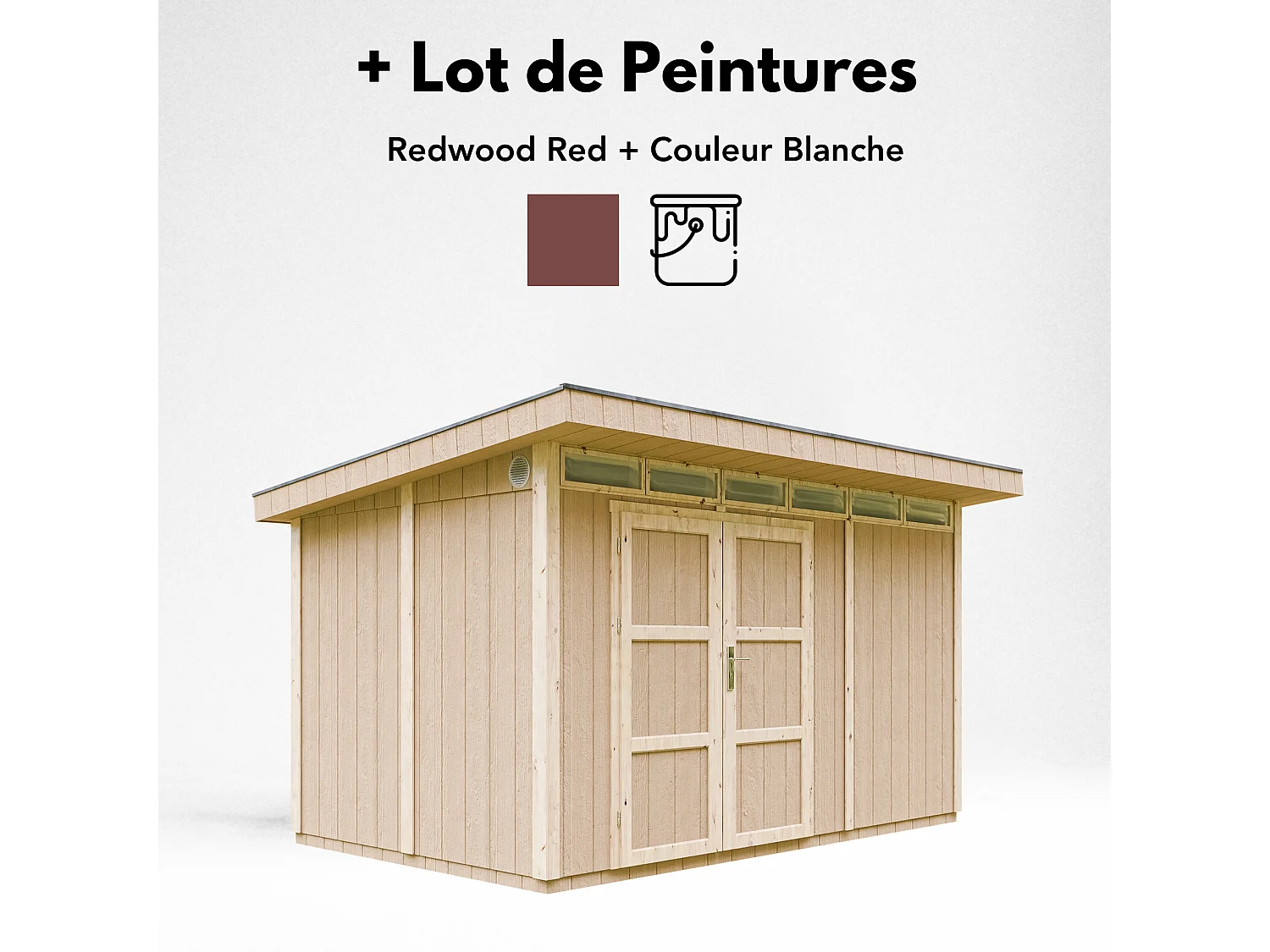 Tuinhuis op houtbasis - LP SmartSide - 8.7m² / 412x279xH237 cm - M904A-REDWOOD RED