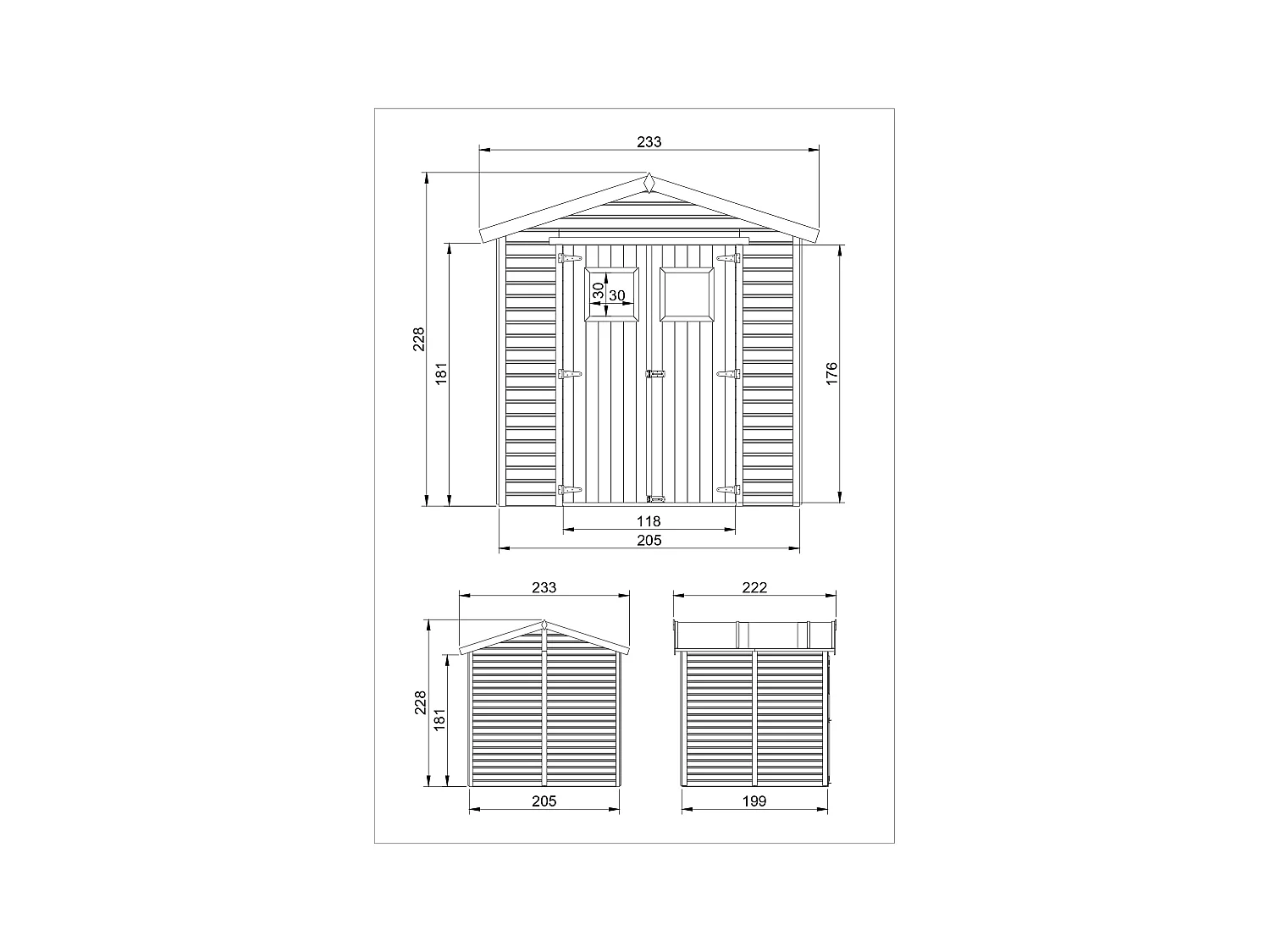 Casa da giardino in legno - 4,08 m² -TIMBELA M351+M351G