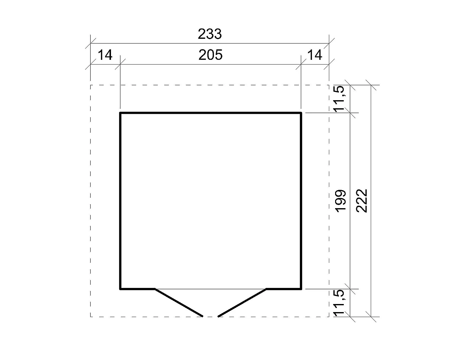 Caseta de madera con suelo tratado - 233 x 222 cm / 4.08 m² - M351+M351G