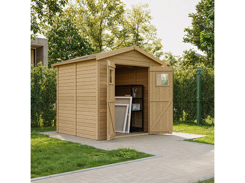 Abri de jardin en bois les planchers imprégné - H228x222x233 cm/4,2 m² - M351+M351G