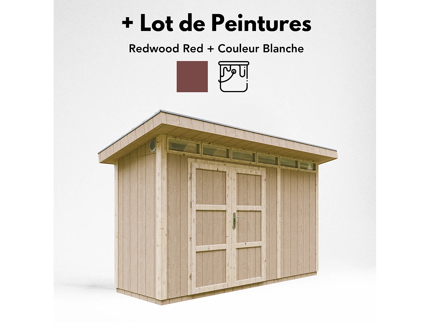 Abri de jardin qualité premium - 4m² /L161xL412xH239 cm - M902A-REDWOOD RED