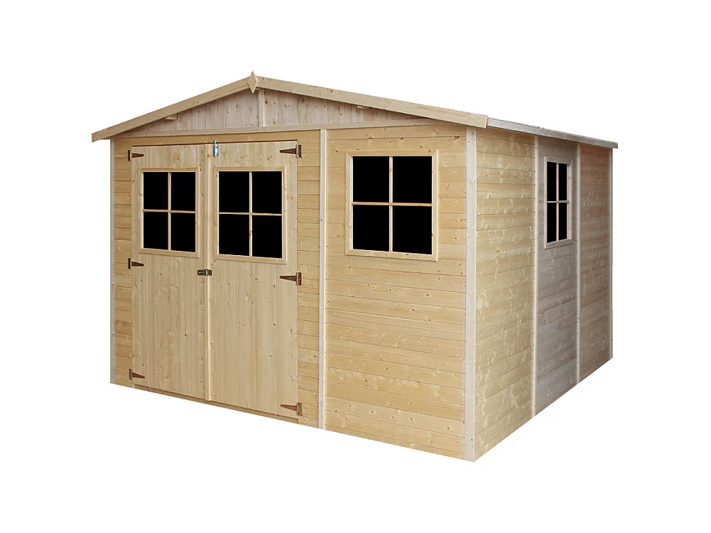 Abride Jardin en Bois AVEC LES PLANCHERS IMPRÉGNÉ - H226x316x324 cm/9 m²-  TIMBELA M335+M335G