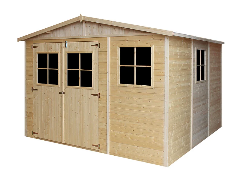 Abride Jardin en Bois AVEC LES PLANCHERS IMPRÉGNÉ - H226x316x324 cm/9 m²-  TIMBELA M335+M335G