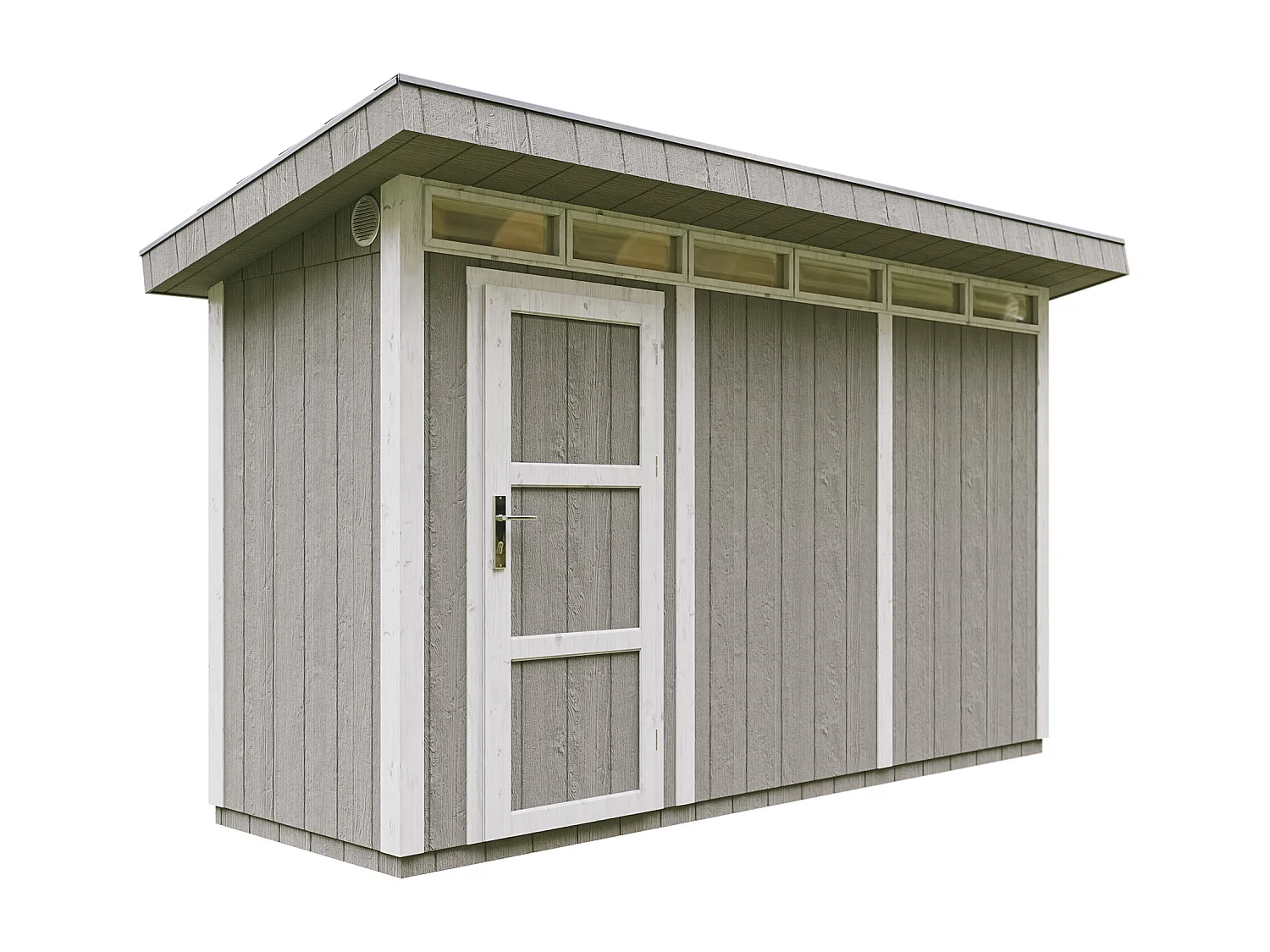 Gartenhaus premium qualität mit boden und bitumenfliesen - 4.3m² / B161xL411xH239 cm - M902-TUNDRA GREY