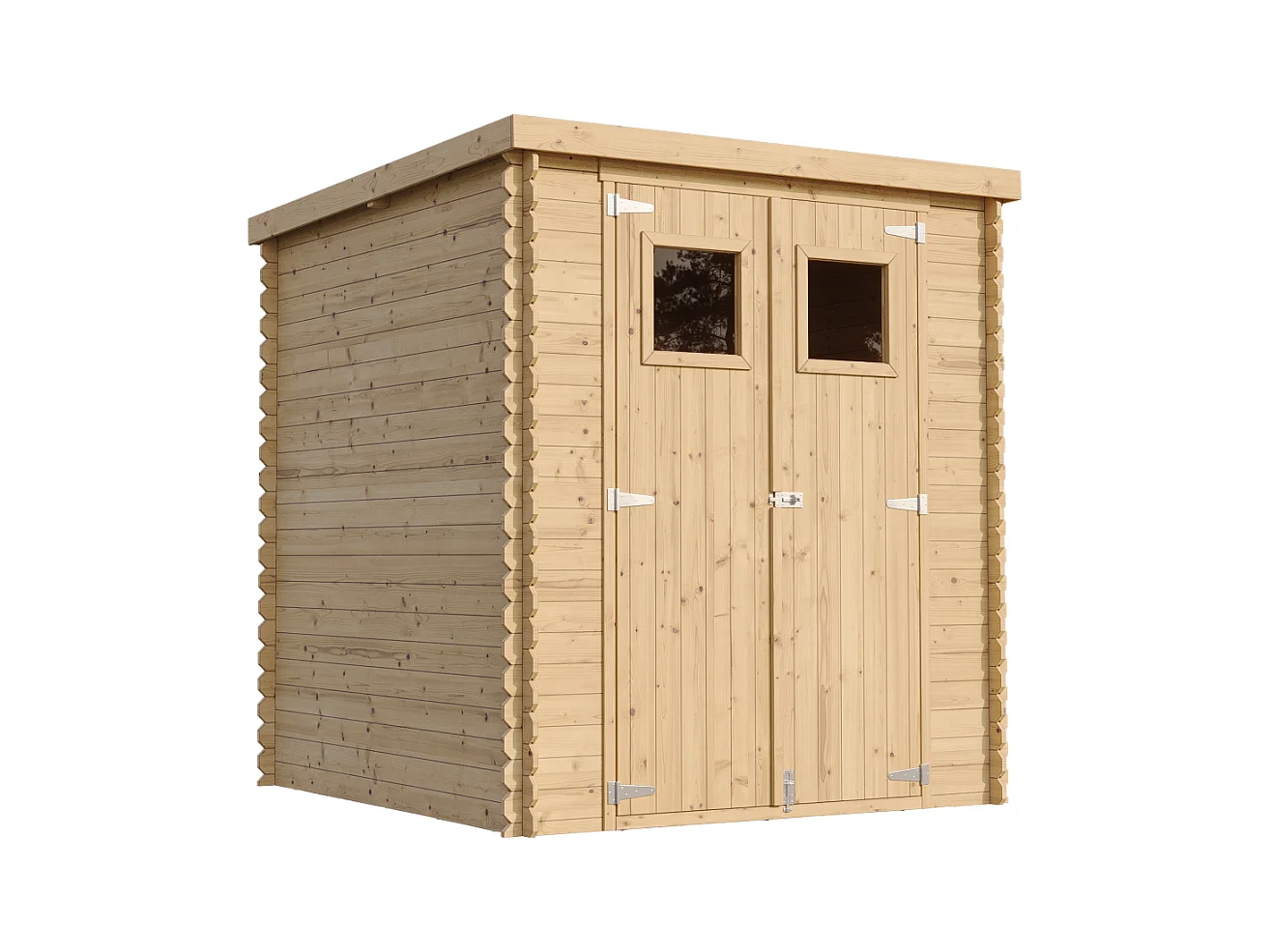 TIMBELA M309+M309G Abri de jardin en bois AVEC SOL TRAITÉ - l204xL204xH200 cm/3.53 m2