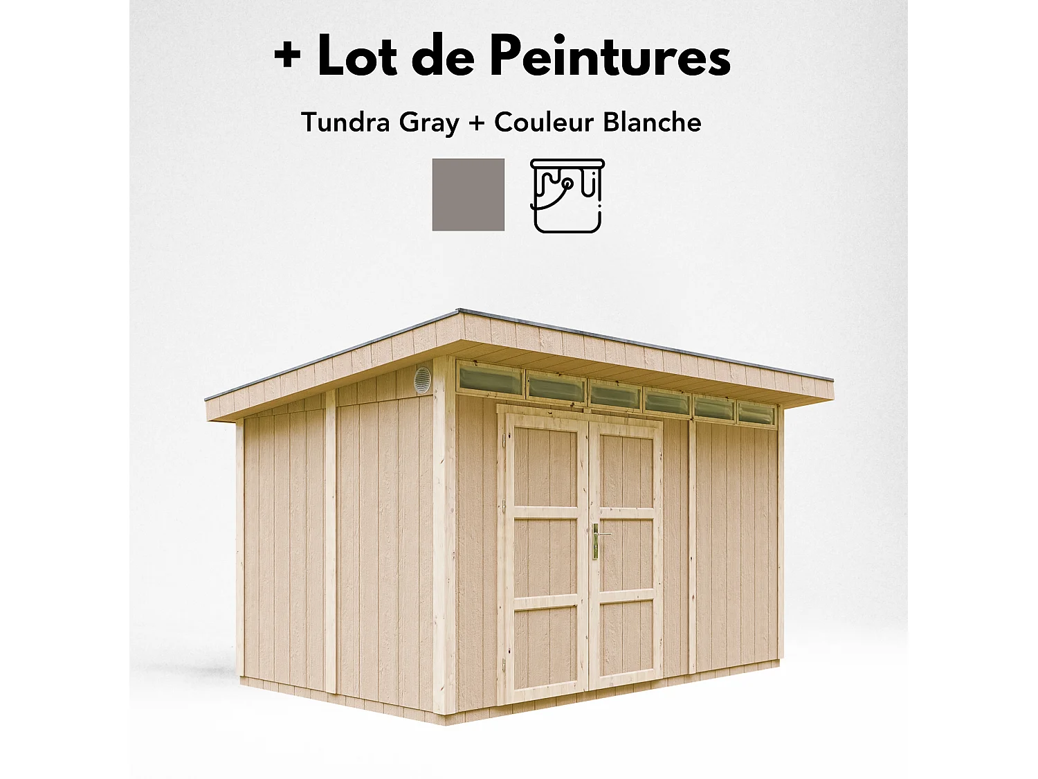 Tuinhuis op houtbasis - LP SmartSide - 8.7m² / 412x279xH237 cm - M904A-TUNDRA GREY