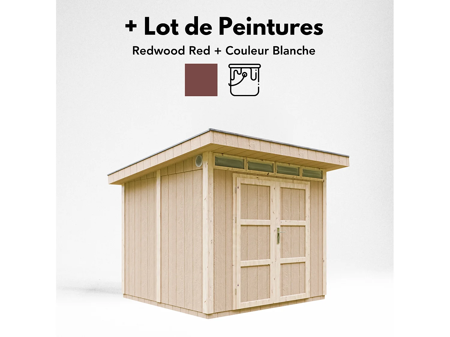 Gartenhaus premium qualität mit boden und bitumenfliesen - 5.9m² / B279xL293xH239 cm - M903A-REDWOOD RED