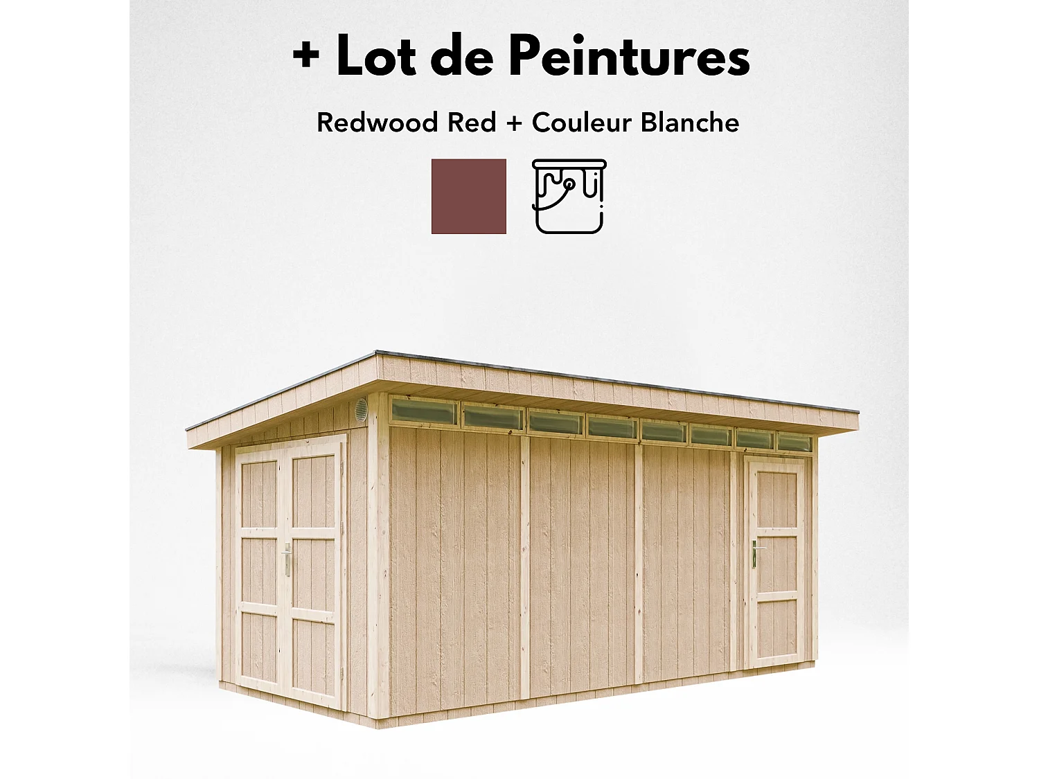 Abri de jardin qualité premium - 8.52+2.95 m² - cabane de jardin exterieur cabane de jardin exterieur - garage moto exterieur - M905C-REDWOOD RED