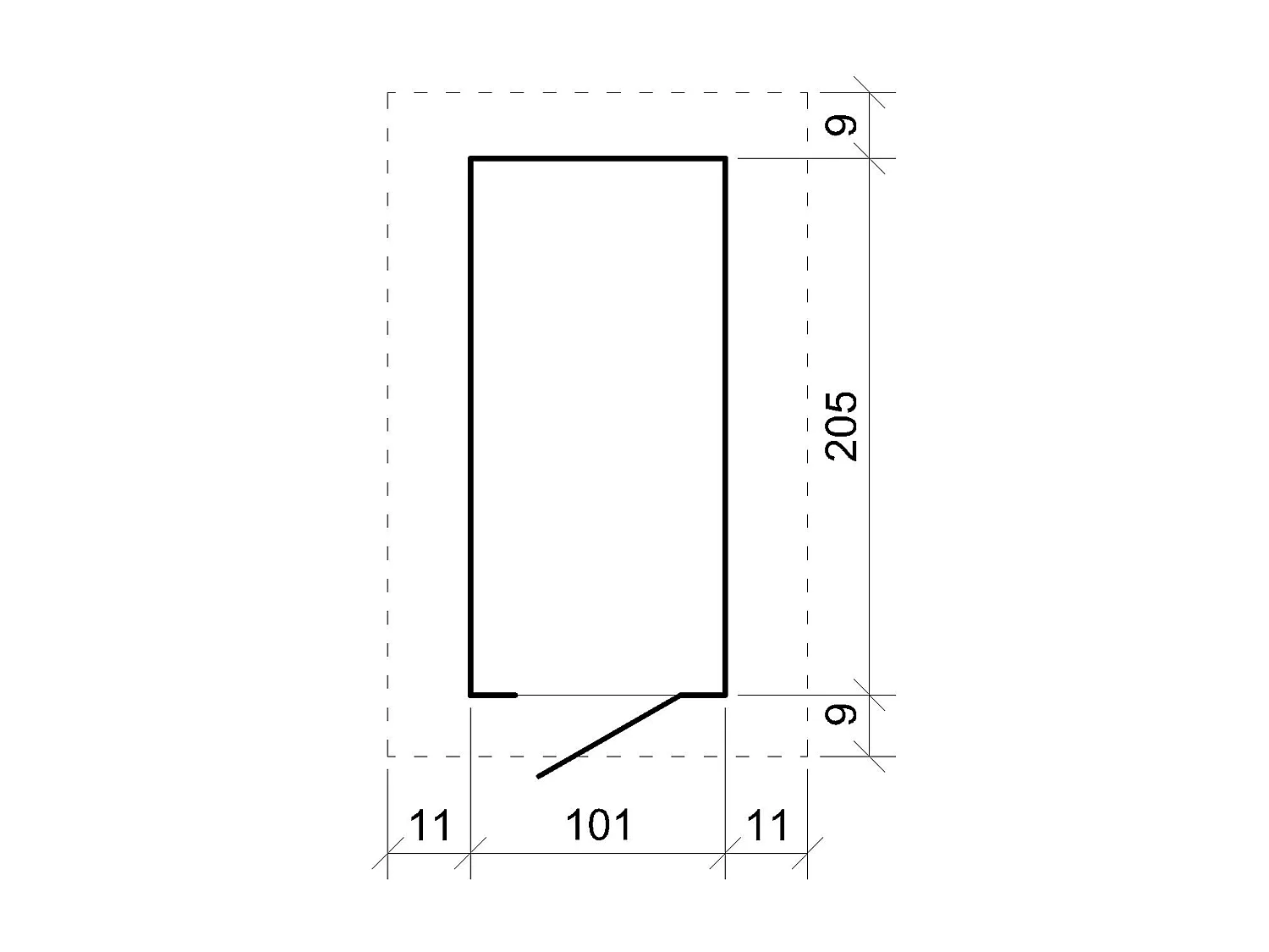 Abri à outils en bois - H203x123x223 cm/2,1 m² - M348A