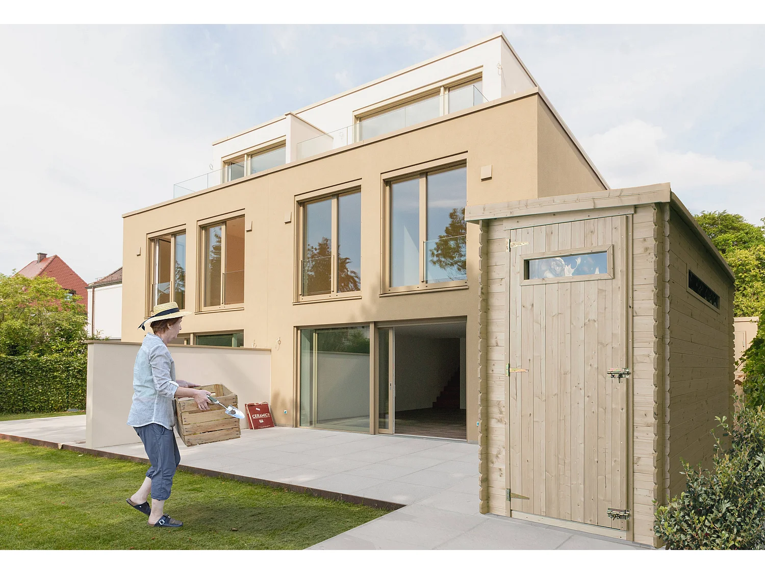 Gerätehaus mit Boden Imprägnierte - B144xL239xH198 cm/ 2.63 m2 - TIMBELA M306A+M306G