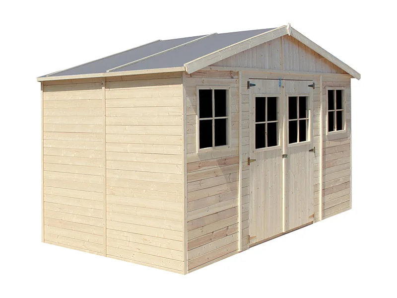 Holz Gartenschuppen -  H246 x 418 x 220 cm/ 8 m² - TIMBELA M332