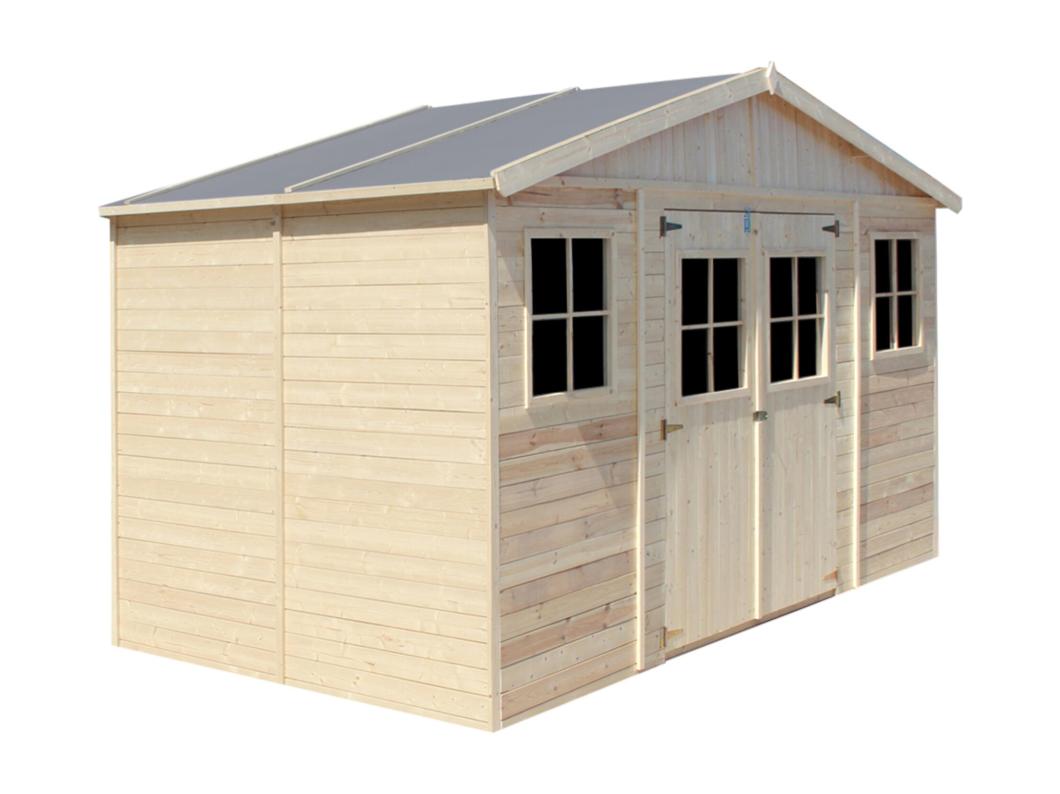 TIMBELA M332 - Tuinhuis van natuurlijk hout - H246x418x220 cm/8 m²