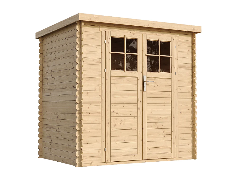 Abri de jardin en bois avec sol traité - porte verrouillable de haute qualité -  2.22m2 - M311F+M311G
