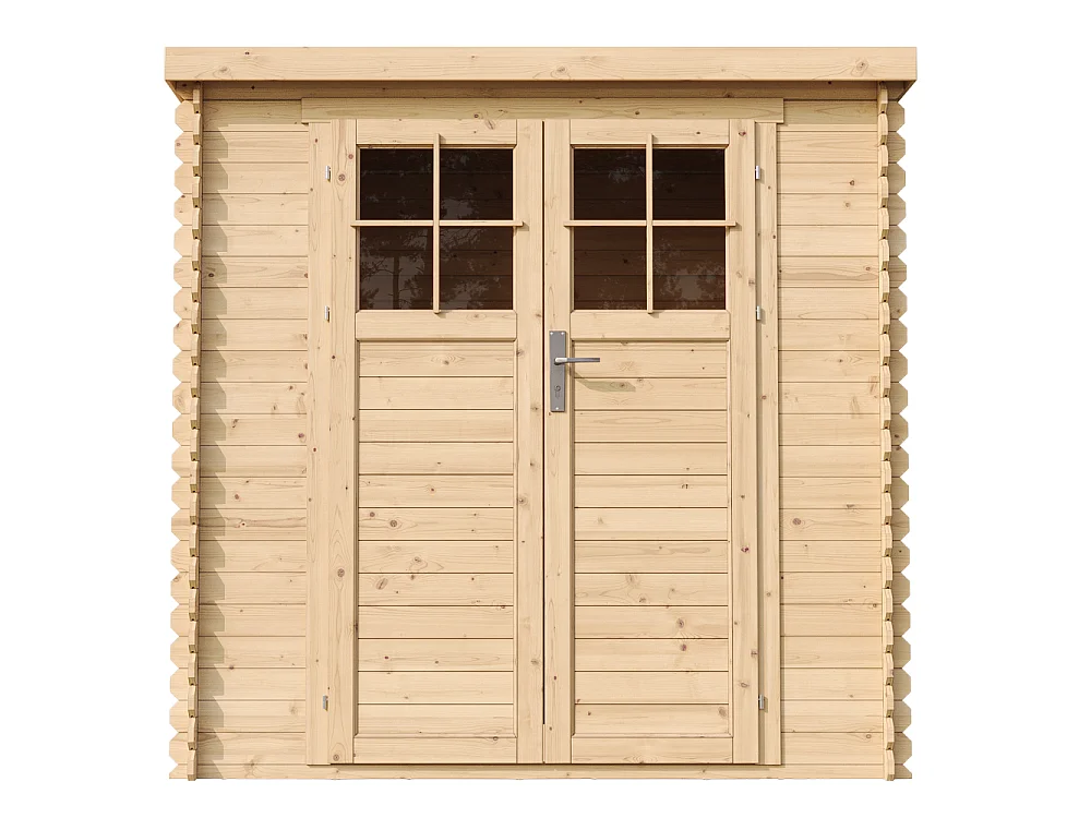 Abri de jardin en bois avec sol traité - porte verrouillable de haute qualité -  2.22m2 - M311F+M311G