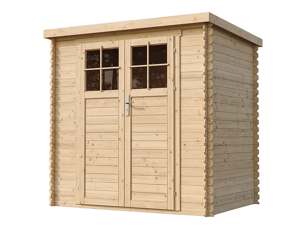 Abri de jardin en bois avec sol traité - porte verrouillable de haute qualité -  2.22m2 - M311F+M311G